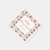 レッドストロベリーガール1st誕生日パーティーベリーファースト スタンダードカクテルナプキン (角)