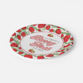 レッドストロベリーグリーン白ストライプ色ベリーファースト ペーパープレート (アングル)