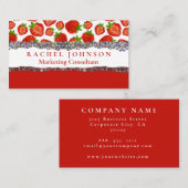 レッドストロベリーフェミニンズグラムレトロ名刺 名刺 (正面/裏面)