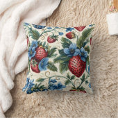 レッドストロベリーブルーベリーファーム王室のスタイル クッション (ブランケット)