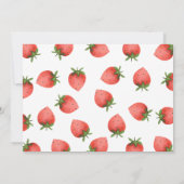 レッドストロベリーベリースイートフォトファースト誕生日 招待状 (裏面)