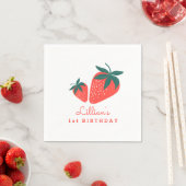 レッドストロベリーベリースウィート誕生日 スタンダードカクテルナプキン (インサイチュ)