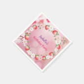 レッドストロベリーベリーデイジー誕生日パーティー スタンダードカクテルナプキン (角)