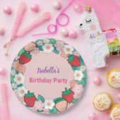レッドストロベリーベリーデイジー誕生日パーティー ペーパープレート (パーティー)