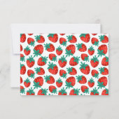 レッドストロベリーベリーファースト誕生日パーティー 招待状 (裏面)