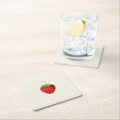 レッドストロベリー(by Louis C.C. Krieger) スクエアペーパーコースター (インサイチュ)