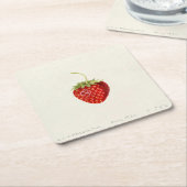 レッドストロベリー(by Louis C.C. Krieger) スクエアペーパーコースター (アングル)