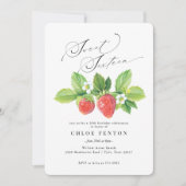 レッドストロベリーSweet sixteen誕生日招待状 招待状 (正面)