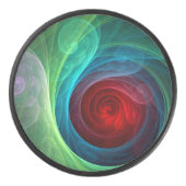 レッドストームフローラモダン抽象芸術アートカラーパターン アイスホッケーパック (正面)