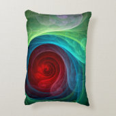 レッドストームフローラモダン抽象芸術アートカラーパターン アクセントクッション (裏面(縦))