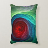 レッドストームフローラモダン抽象芸術アートカラーパターン アクセントクッション (正面(垂直))