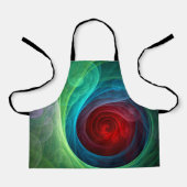レッドストームフローラモダン抽象芸術アートカラーパターン エプロン (正面)