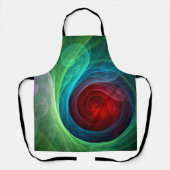 レッドストームフローラモダン抽象芸術アートカラーパターン エプロン (正面)