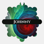 レッドストームフローラモダン抽象芸術アートカラーパターン オーナメントカード (裏面)