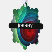 レッドストームフローラモダン抽象芸術アートカラーパターン オーナメントカード (左)