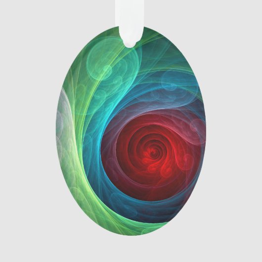 レッドストームフローラモダン抽象芸術アートカラーパターン オーナメント (正面)