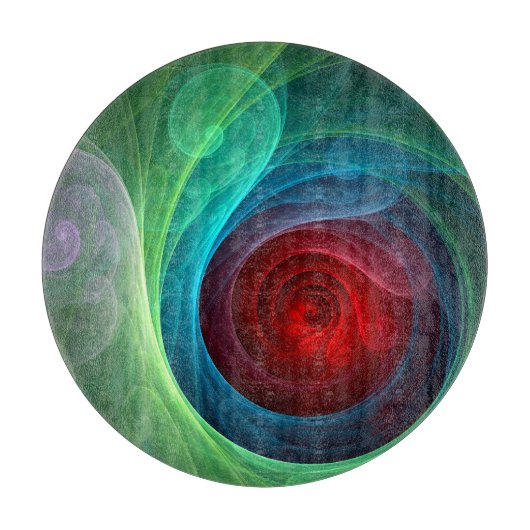 レッドストームフローラモダン抽象芸術アートカラーパターン カッティングボード (正面)