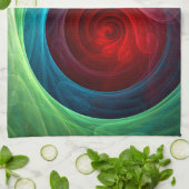 レッドストームフローラモダン抽象芸術アートカラーパターン キッチンタオル (折り畳み)