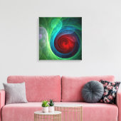 レッドストームフローラモダン抽象芸術アートカラーパターン キャンバスプリント (インサイチュ (リビング))