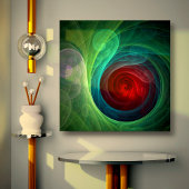 レッドストームフローラモダン抽象芸術アートカラーパターン キャンバスプリント