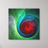 レッドストームフローラモダン抽象芸術アートカラーパターン キャンバスプリント (正面)