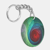 レッドストームフローラモダン抽象芸術アートカラーパターン キーホルダー (正面左)