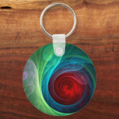 レッドストームフローラモダン抽象芸術アートカラーパターン キーホルダー (正面)