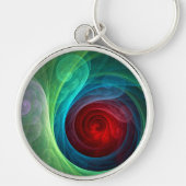 レッドストームフローラモダン抽象芸術アートカラーパターン キーホルダー (正面)