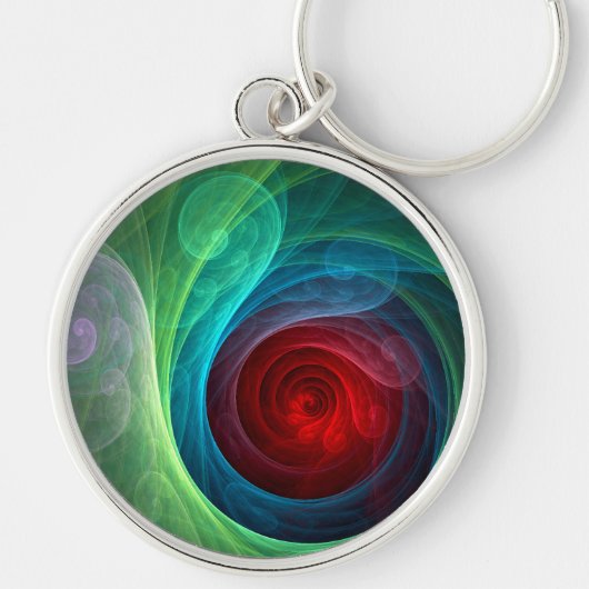 レッドストームフローラモダン抽象芸術アートカラーパターン キーホルダー (正面)