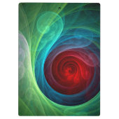 レッドストームフローラモダン抽象芸術アートカラーパターン クリップボード (裏面)