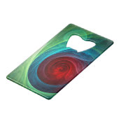 レッドストームフローラモダン抽象芸術アートカラーパターン クレジットカード栓抜き (正面アングル)