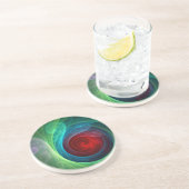 レッドストームフローラモダン抽象芸術アートカラーパターン コースター (側面)