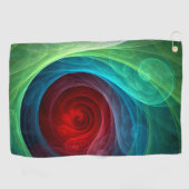 レッドストームフローラモダン抽象芸術アートカラーパターン ゴルフタオル (横)