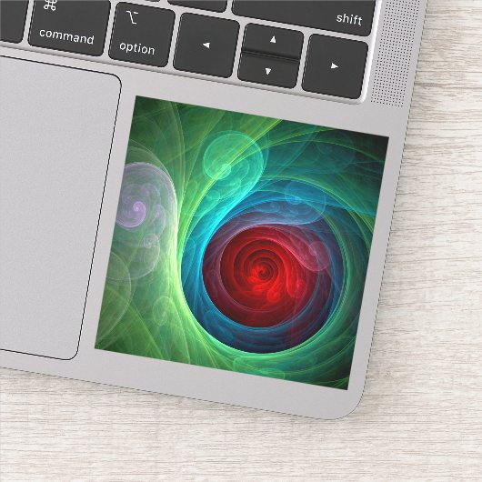 レッドストームフローラモダン抽象芸術アートカラーパターン シール (詳細)