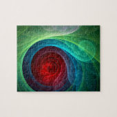 レッドストームフローラモダン抽象芸術アートカラーパターン ジグソーパズル (横)