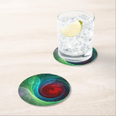 レッドストームフローラモダン抽象芸術アートカラーパターン スクエアペーパーコースター (インサイチュ)