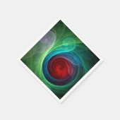 レッドストームフローラモダン抽象芸術アートカラーパターン スタンダードカクテルナプキン (角)