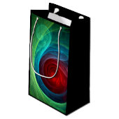 レッドストームフローラモダン抽象芸術アートカラーパターン スモールペーパーバッグ (裏面アングル)