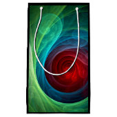 レッドストームフローラモダン抽象芸術アートカラーパターン スモールペーパーバッグ (正面)