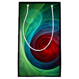 レッドストームフローラモダン抽象芸術アートカラーパターン スモールペーパーバッグ