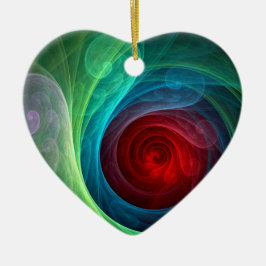 レッドストームフローラモダン抽象芸術アートカラーパターン セラミックオーナメント