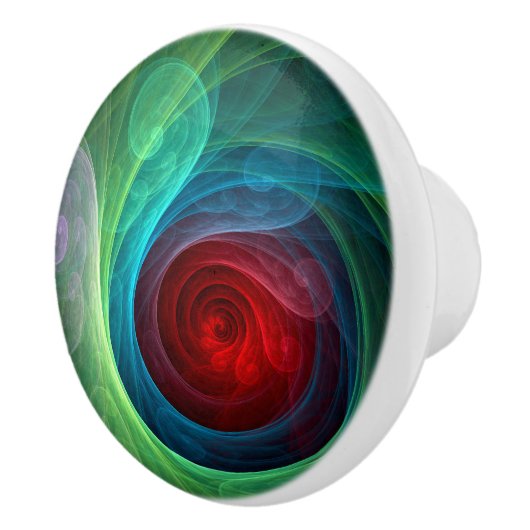 レッドストームフローラモダン抽象芸術アートカラーパターン セラミックノブ (右)