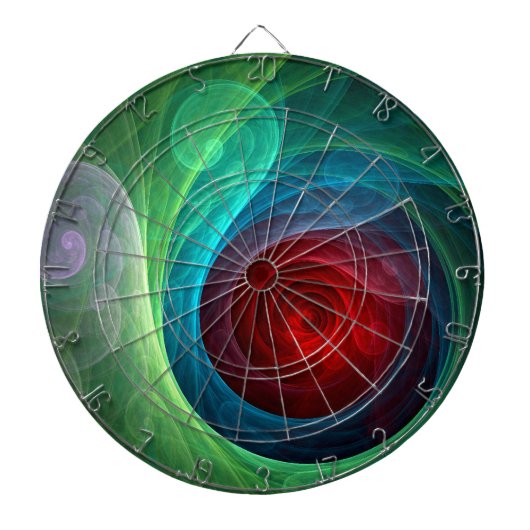 レッドストームフローラモダン抽象芸術アートカラーパターン ダーツボード (正面)