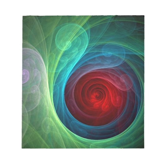 レッドストームフローラモダン抽象芸術アートカラーパターン ノートパッド (正面)