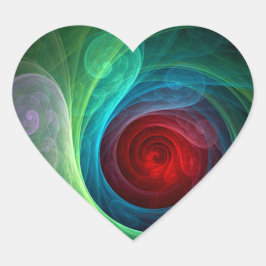 レッドストームフローラモダン抽象芸術アートカラーパターン ハートシール