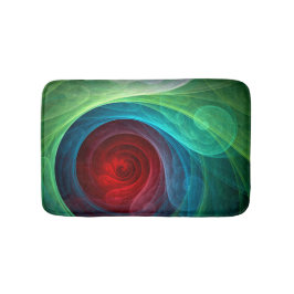 レッドストームフローラモダン抽象芸術アートカラーパターン バスマット