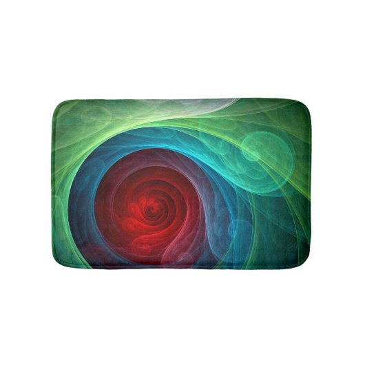 レッドストームフローラモダン抽象芸術アートカラーパターン バスマット (正面)