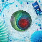 レッドストームフローラモダン抽象芸術アートカラーパターン ペーパープレート (パーティー)