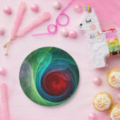 レッドストームフローラモダン抽象芸術アートカラーパターン ペーパープレート (パーティー)