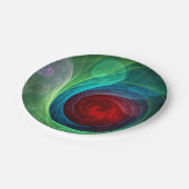 レッドストームフローラモダン抽象芸術アートカラーパターン ペーパープレート (アングル)